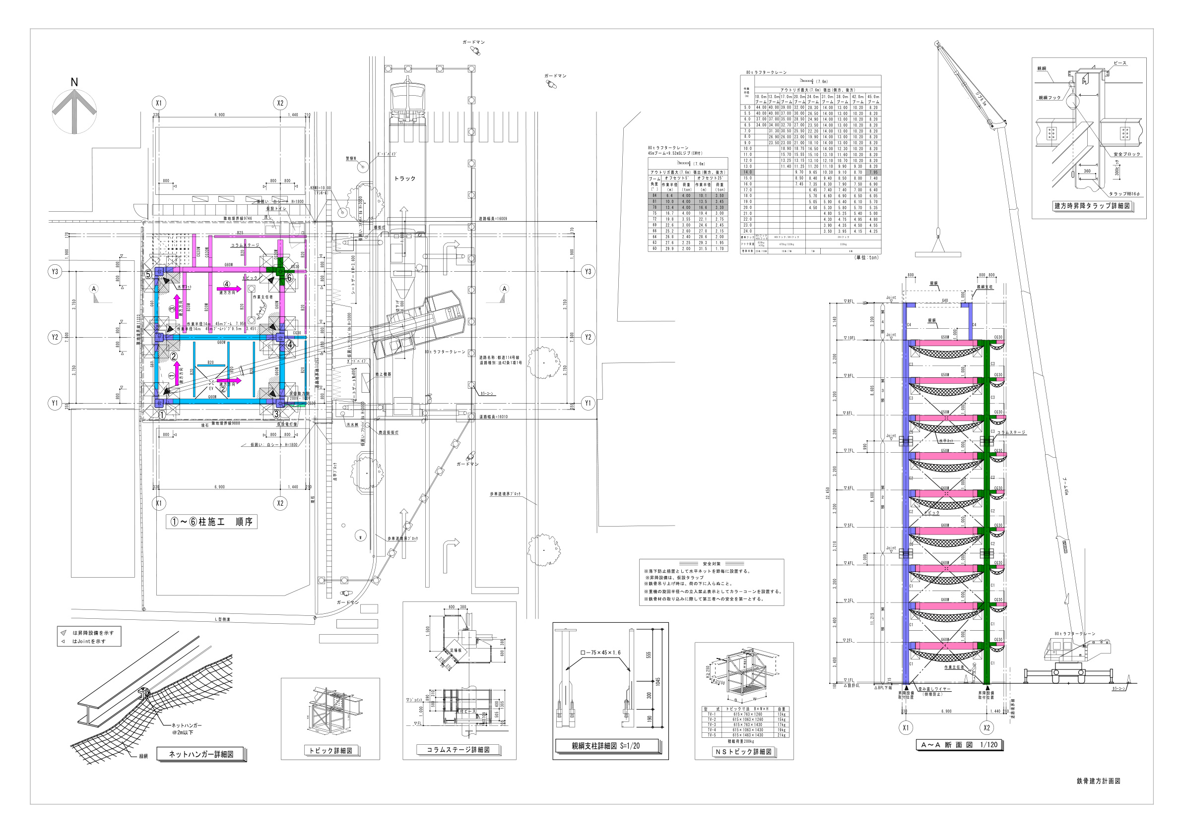 鉄骨建方計画図